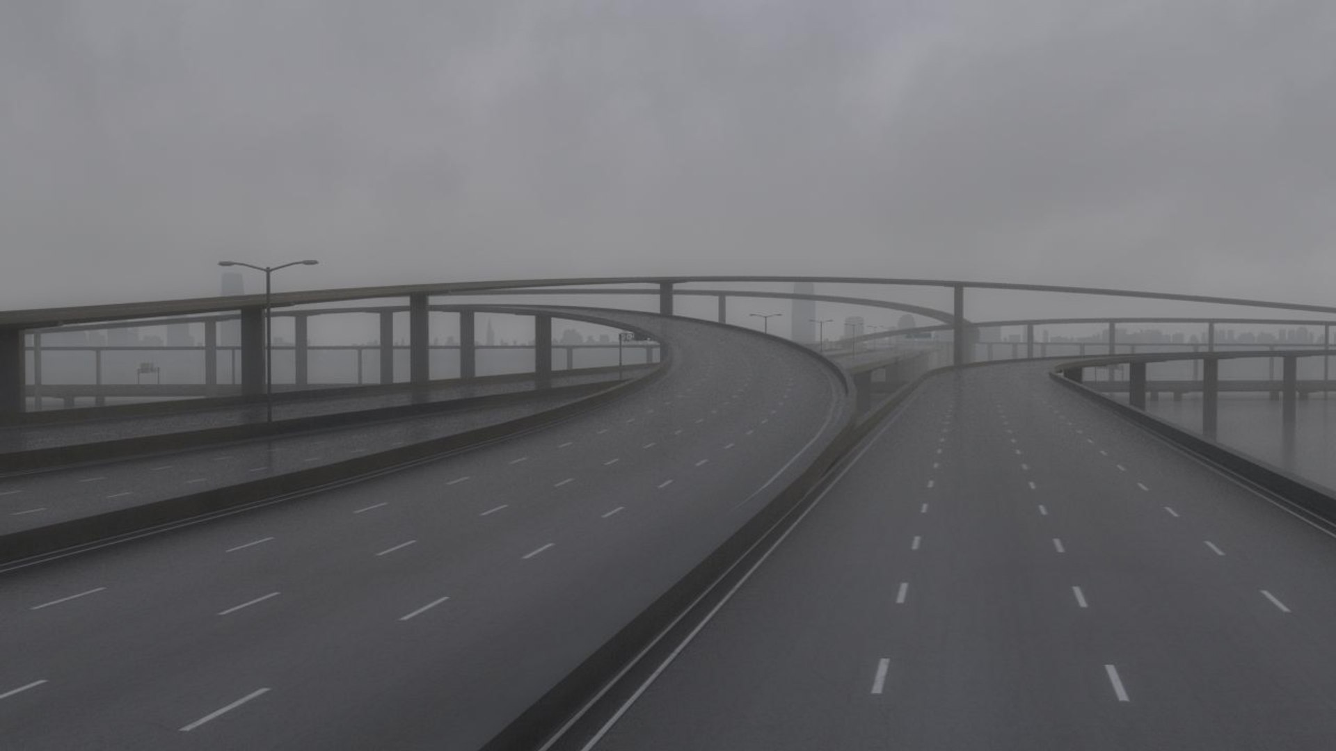 3D Model Freeway Roads Street - TurboSquid 1339731