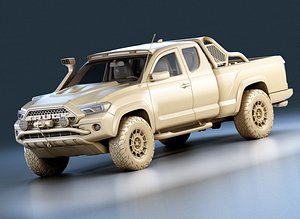 3D Generic Pickup Truck Game Ready Mesh Midpoly model