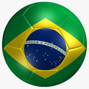 Soccer Ball Brazil Flag