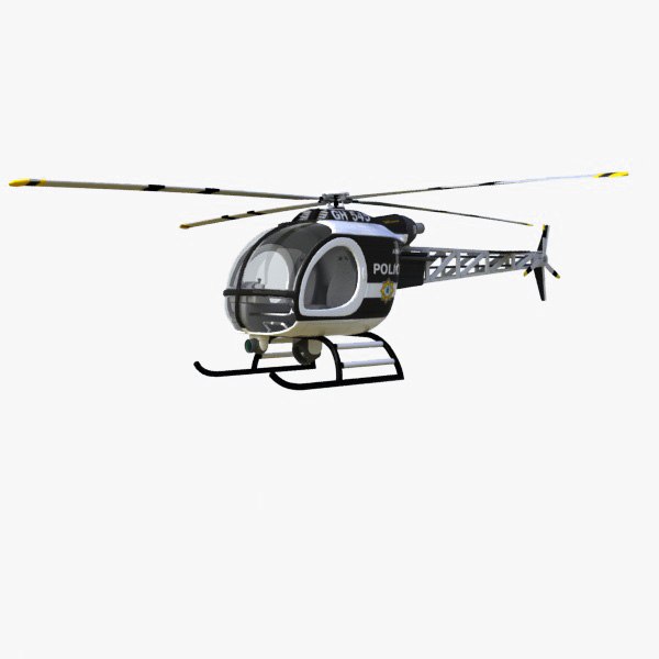 helicopter police 3d obj