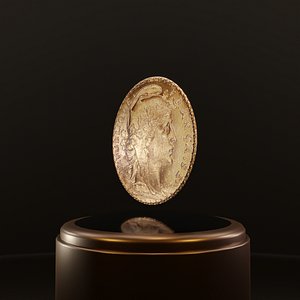 Roaster bronze coin 3D model