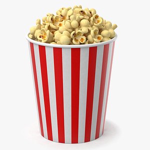 3D model popcorn cup corn