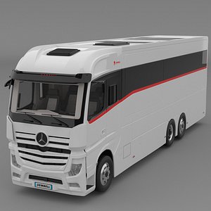 3D Dembell Motorhome Model M White color class A   Mercedes-Benz Actros Gigaspace chassis