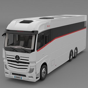 Dembell Motorhome Model M White color class A Mercedes-Benz Actros Gigaspace chassis 3D model