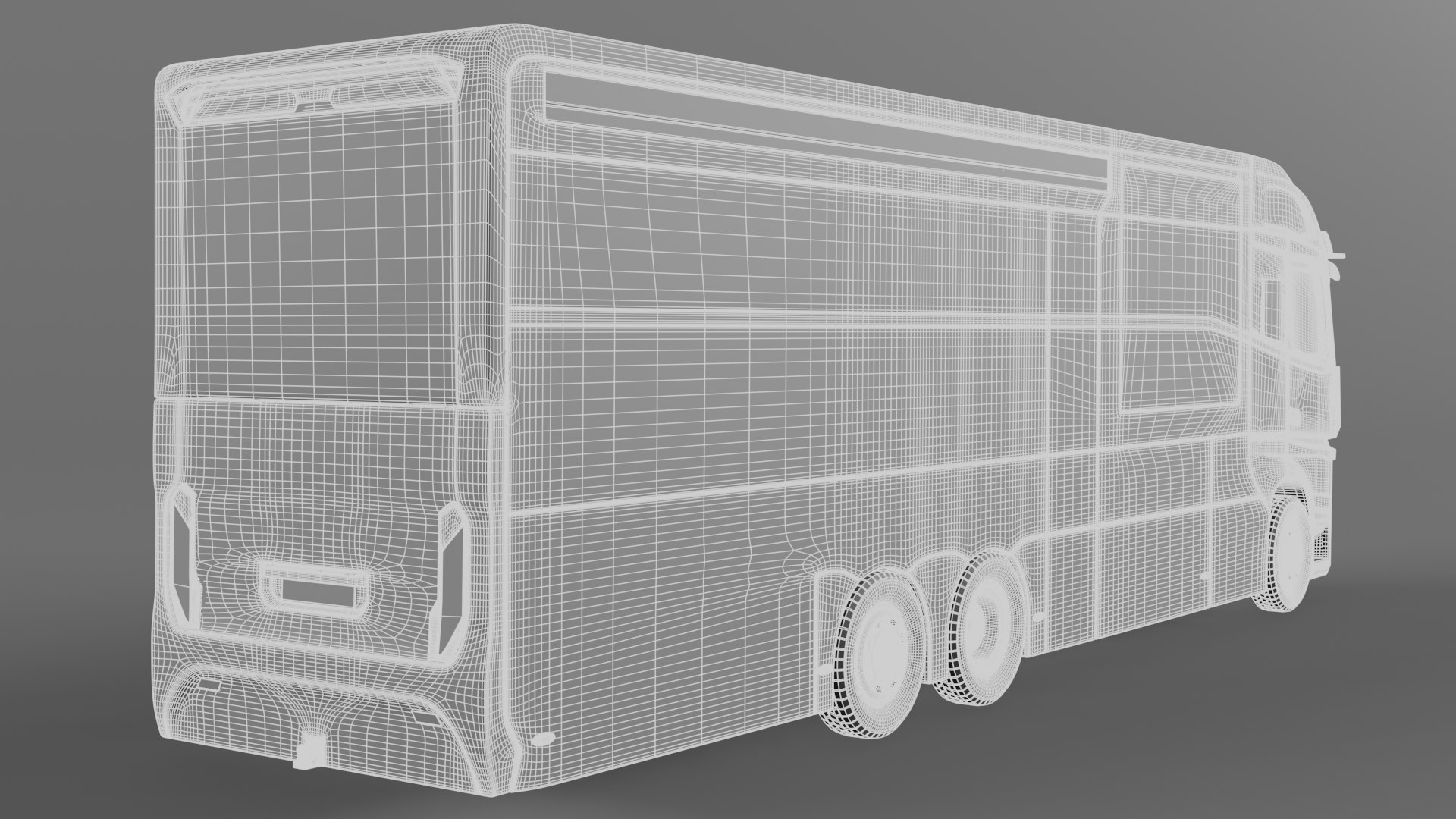 3D Dembell Motorhome Model M White Color Class A Mercedes-Benz Actros ...