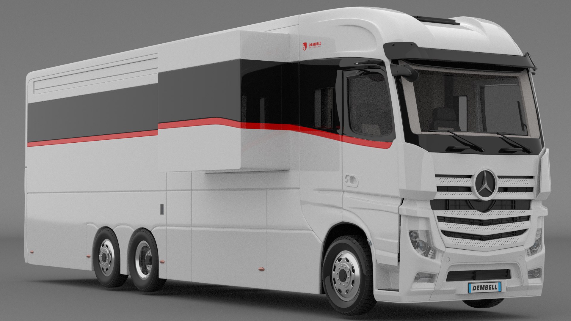 3D Dembell Motorhome Model M White Color Class A Mercedes-Benz Actros ...