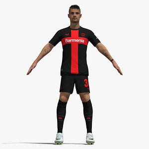 3D T-Pose Rigged Granit Xhaka Leverkusen model
