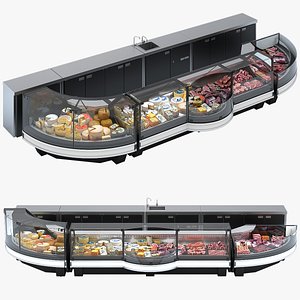 3D Set of Store Display Cases