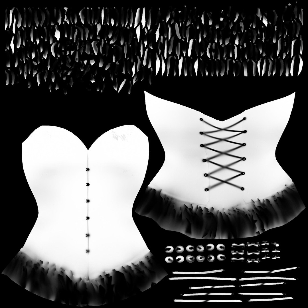 Corset with Feather Skirt 3D model - TurboSquid 1860857