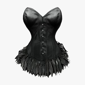 Corset with Feather Skirt 3D model