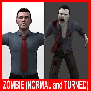 Zombie (Normal and Turned)(Rigged)