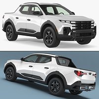 Crew Cab Vehicle Utility Pickup White Open Bed Simplified