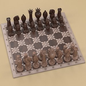 chessboard numbers letters 3d max