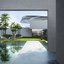 Environnement de jardin tropical moderne