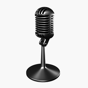 3d model classic retro microphone