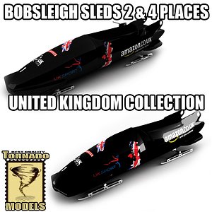 3d model bobsleigh sled - uk