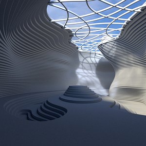 3d abstract art layer model