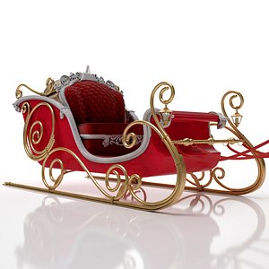 Santa Claus sleigh with reindeer model