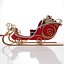 Santa Claus sleigh with reindeer model