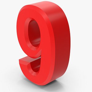 Red Number 9 3D model