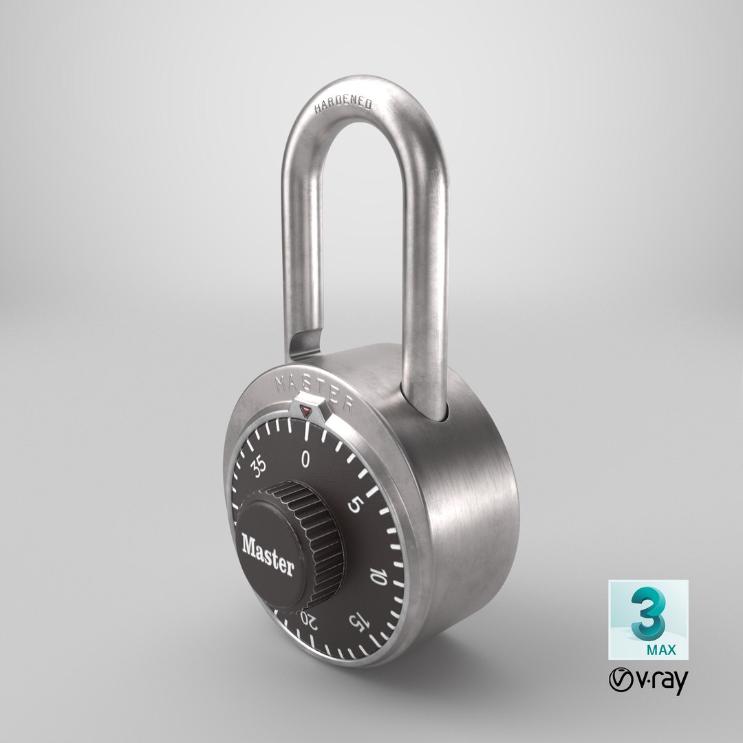 Master Lock Combination Padlock Silver model https://p.turbosquid.com/ts-thumb/Zw/2VI8q4/sn/stemcell_max_vray_render/png/1783710624/1920x1080/fit_q87/9980788a1a48221008830e0bb1de20f7898493ac/stemcell_max_vray_render.jpg