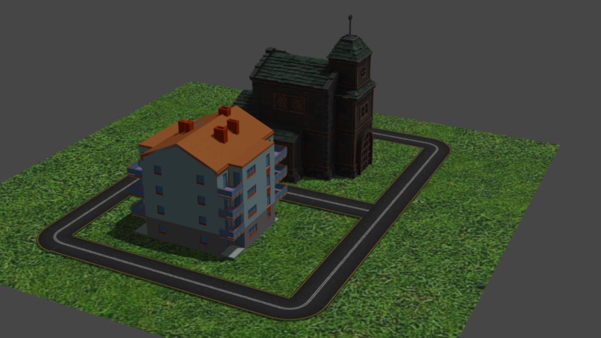 Free Bulding With Road 3D Model - TurboSquid 1758827