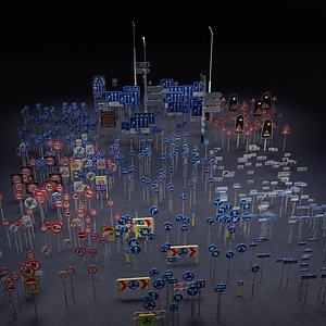 3D Traffic signs Dutch collection nederland verkeers borden model