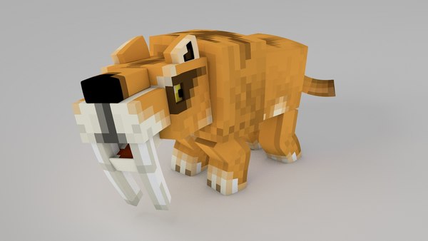 3d minecraft tiger rig model