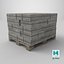 Wooden Pallet with Bricks Stack PBR 01