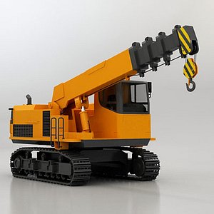 telescopic crawler crane 3d 3ds