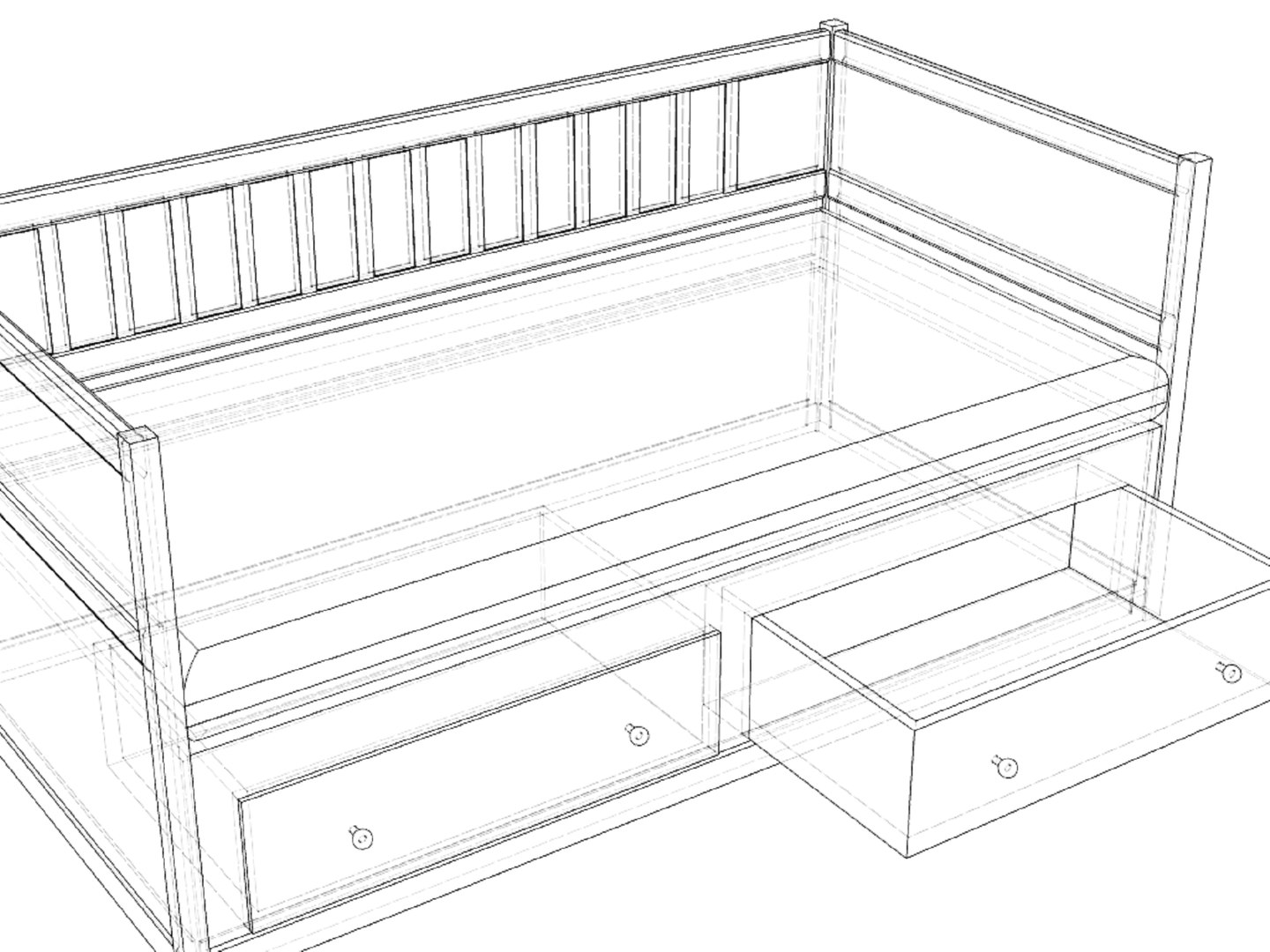 3D IKEA Hemnes Daybed model TurboSquid 2089249