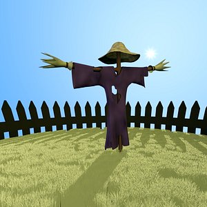 free scarecrow crow scare 3d model