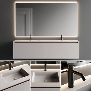 3D Inbani Strato H Vanity Unit Set 1