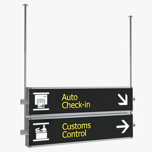 airport signs customs control model
