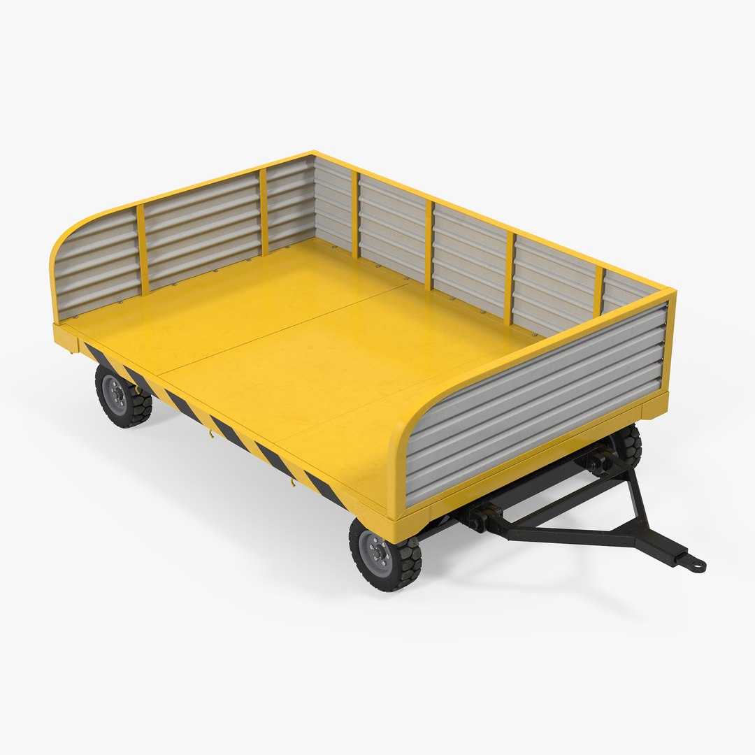 Airport Luggage Trolley 3D Model 3D model preview