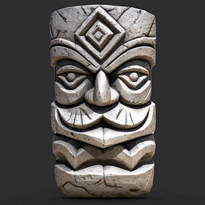 3D Tiki Totem Mask Low Poly 5 model