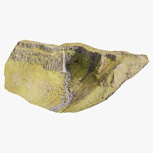 3D Basalt Waterfall Cliffs  - 3D PBR Model model