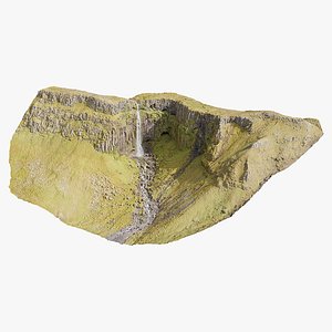 Basalt Waterfall Cliffs - 3D PBR Model