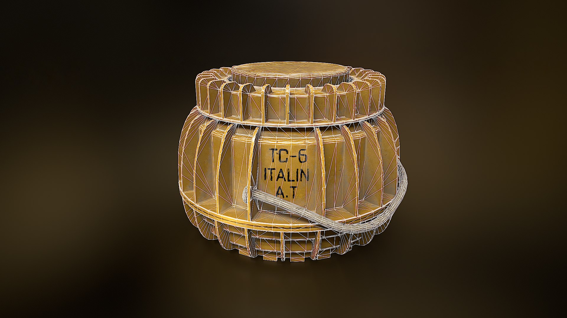 Italian anti-tank blast mine TC-6 Low-poly model https://p.turbosquid.com/ts-thumb/Zw/XT0h2k/XB/untitled_001/png/1742496396/1920x1080/fit_q87/f57ad274ea009fb61d48cc50bb5ba2d402088027/untitled_001.jpg