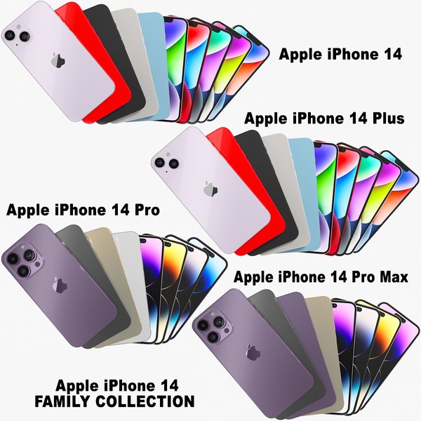 3D Apple iPhone 14 Family Collection model
