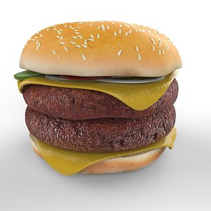 patties double cheeseburger cheese 3D model