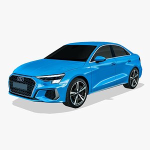 3D Audi A3 sedan S Line 2021