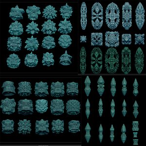 collection of fractal shapes 3D print model 3D