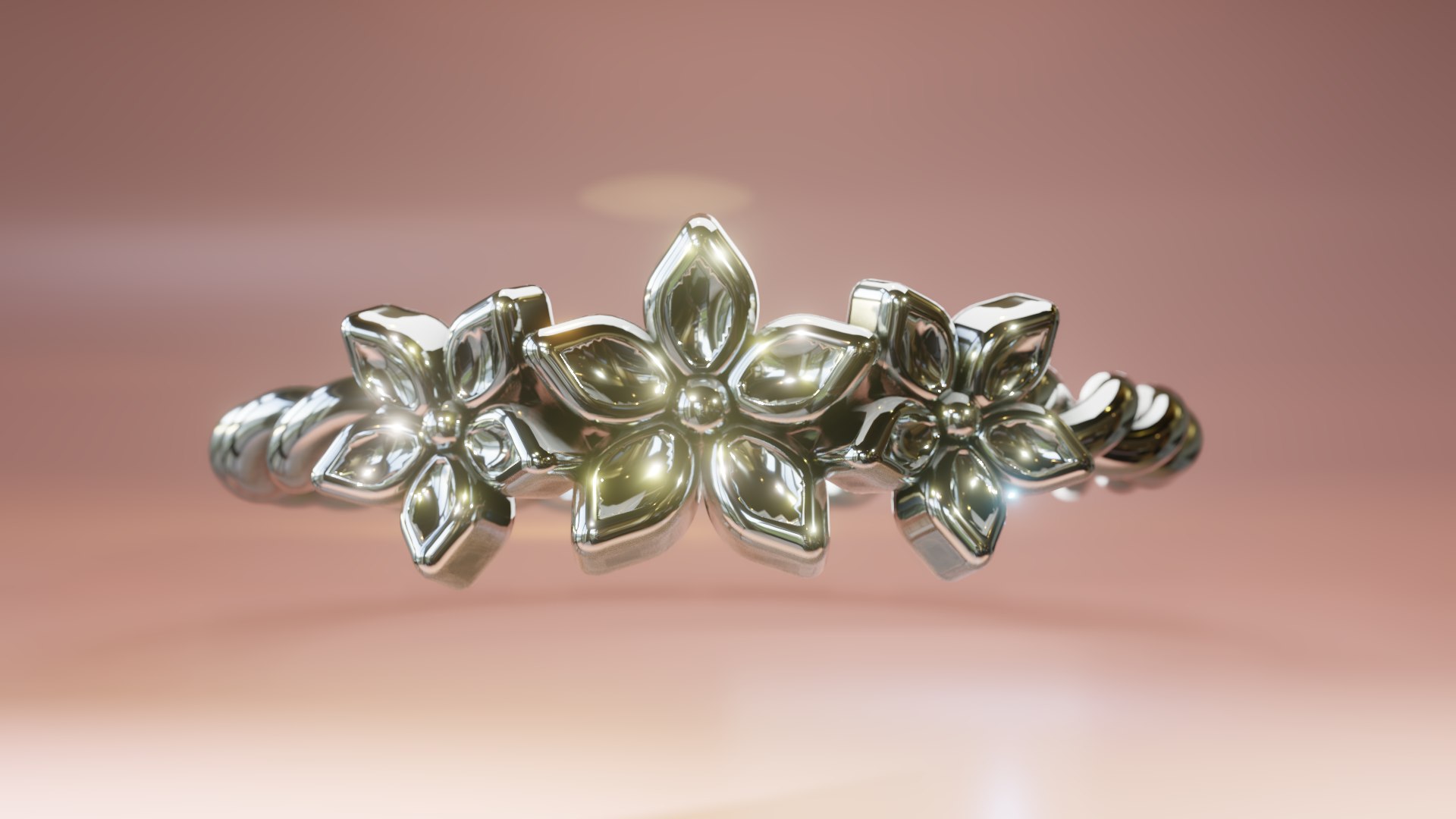 3D model Ring 3 Flowers - TurboSquid 2144725
