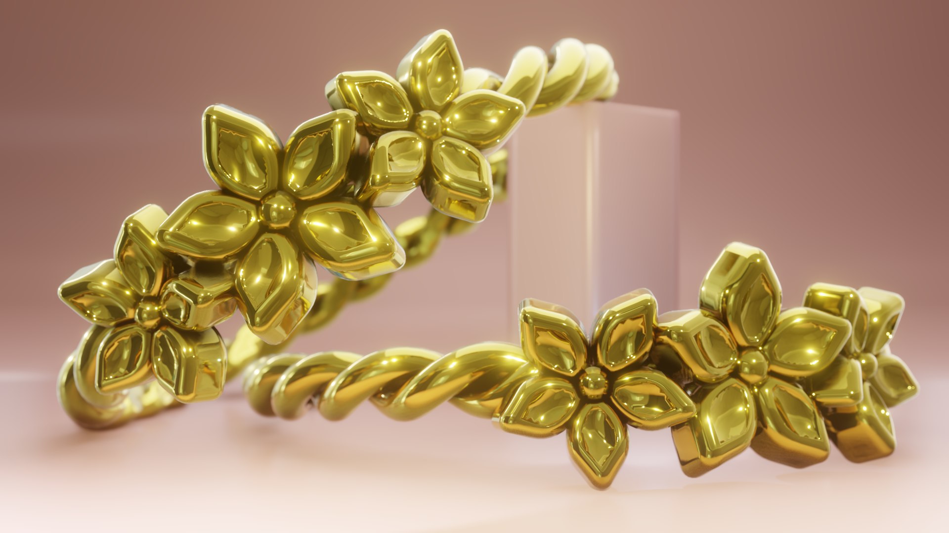 3D model Ring 3 Flowers - TurboSquid 2144725