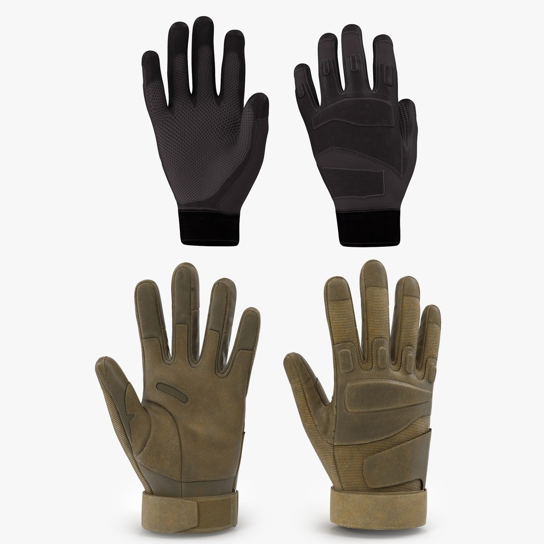 Soldier Gloves 3D Models Collection 3D model preview