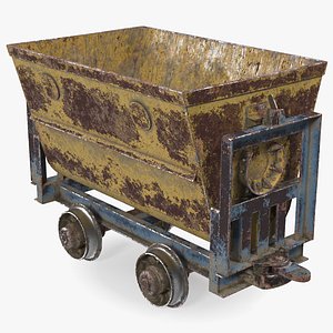 3D mining cart rusted
