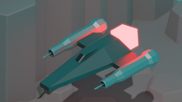 Spaceship Low Poly 3D model