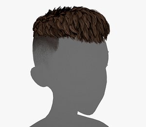 Male Hair Cards Style 6 - Short Straight Hair 2 3D