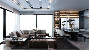3D model Living room Corona